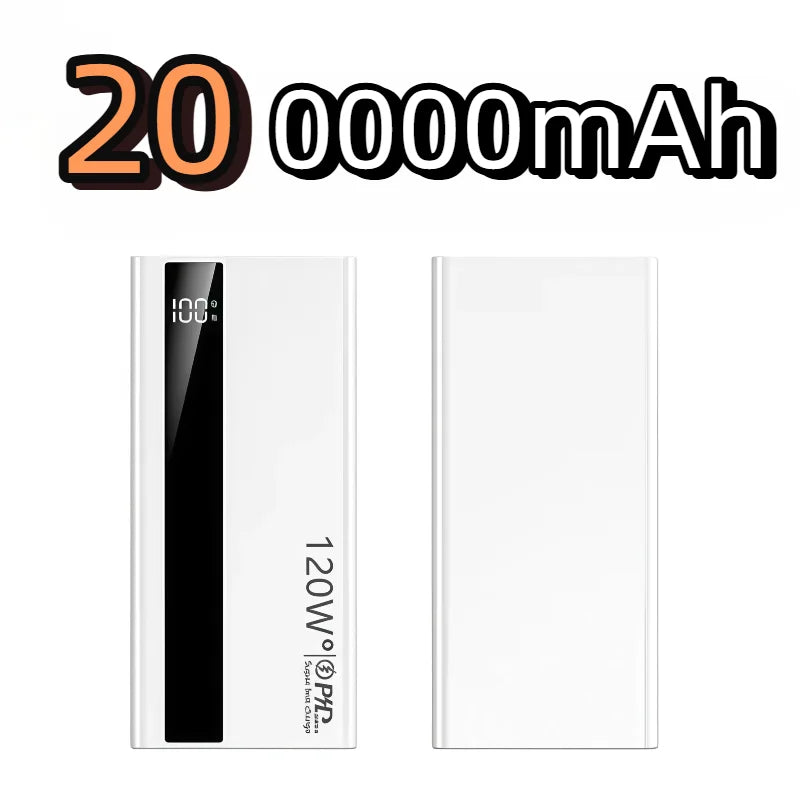 Power Bank 500000mAh Alta Capacidade — 120W Super Carga Rápida Portátil