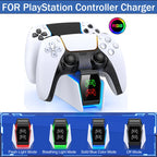 RGB Controller Charging Station For PS5 Dual Fast Charger RGB Indicator Charging Stand Docking Station For PS5 Gamepad