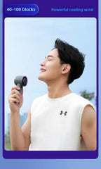 Outdoor Handheld Cold Compress Fan 3600mAh Quite High-speed Cold Air USB Rechargeable Mini Turbo Fan with Lanyard Portable Fan