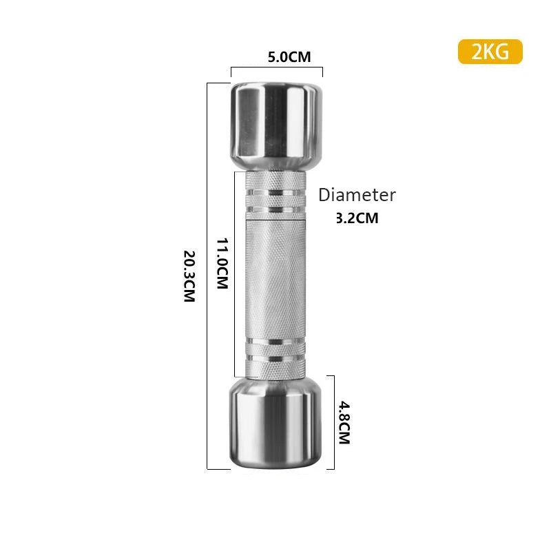 Electroplate Dumbbells Anti-slip Metal Stainless Steel Weightlifting Dumbbells for Women Home Fitness Equipment Strength Training