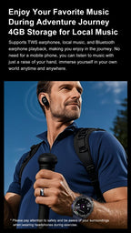 Smartwatch Militar 2025 – Mapas Offline, Memória 4GB e Multimédia Completa