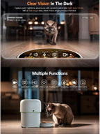 1080P HD Camera Automatic Cat Feeder with 5G WiFi Tuya Pet Cat Smart Food Kibble Dispenser Auto Feeder for Cats Dog Accessories