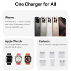 Baseus 3-in-1 Magnetic Wireless Charger Qi2.2 25W Fast Charging for iPhone 17 16 15 14 Apple Watch Earbuds AirPods Pro iWatch