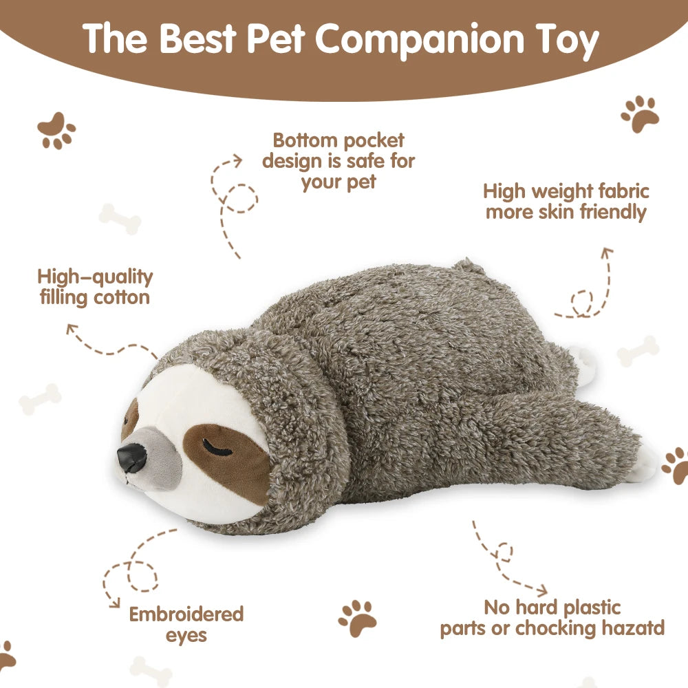 Peluche Sloth com Batimento Cardíaco – Brinquedo Calmante para Cachorros