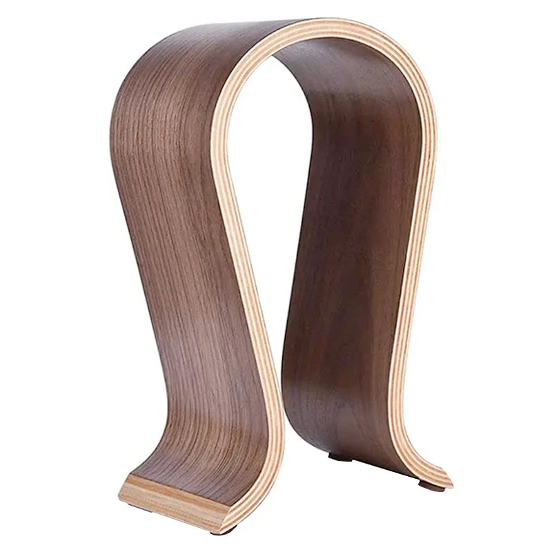 U-shaped wooden headphone stand, desktop headphone display stand, suitable for almost all headphones.