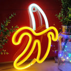Banana USB Neon Sign LED Night Light for Bedroom, Wedding, Birthday Party, Game Room Wall Decor. Wall Decoration with USB & Battery Power.