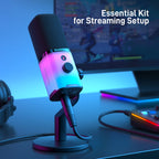 MAONO PD100X — Microfone Dinâmico USB/XLR com Noise Reduction, Mute e RGB