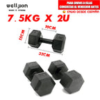 Dumbbell Set, Hexagonal, 2.5kg, 5kg, 7.5kg, 10kg Made of PVC and Iron with Sand, Gym Weights, Non-Slip Handle, Ideal for Strength Training and Home Gym, Ergonomic Fitness Weights
