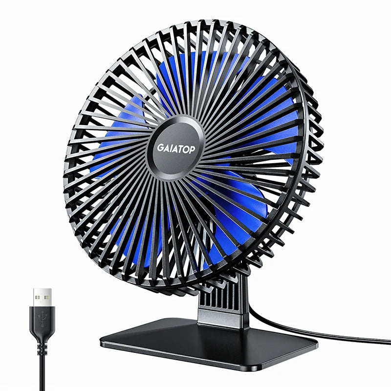 GAIATOP Desk Fan Portable USB Fan 90° Adjustable Cooling Fan Mute 3 Speed ​​Adjustment Ultra Quiet Suitable For Home Desk Office