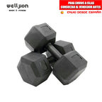 Dumbbell Set, Hexagonal, 2.5kg, 5kg, 7.5kg, 10kg Made of PVC and Iron with Sand, Gym Weights, Non-Slip Handle, Ideal for Strength Training and Home Gym, Ergonomic Fitness Weights
